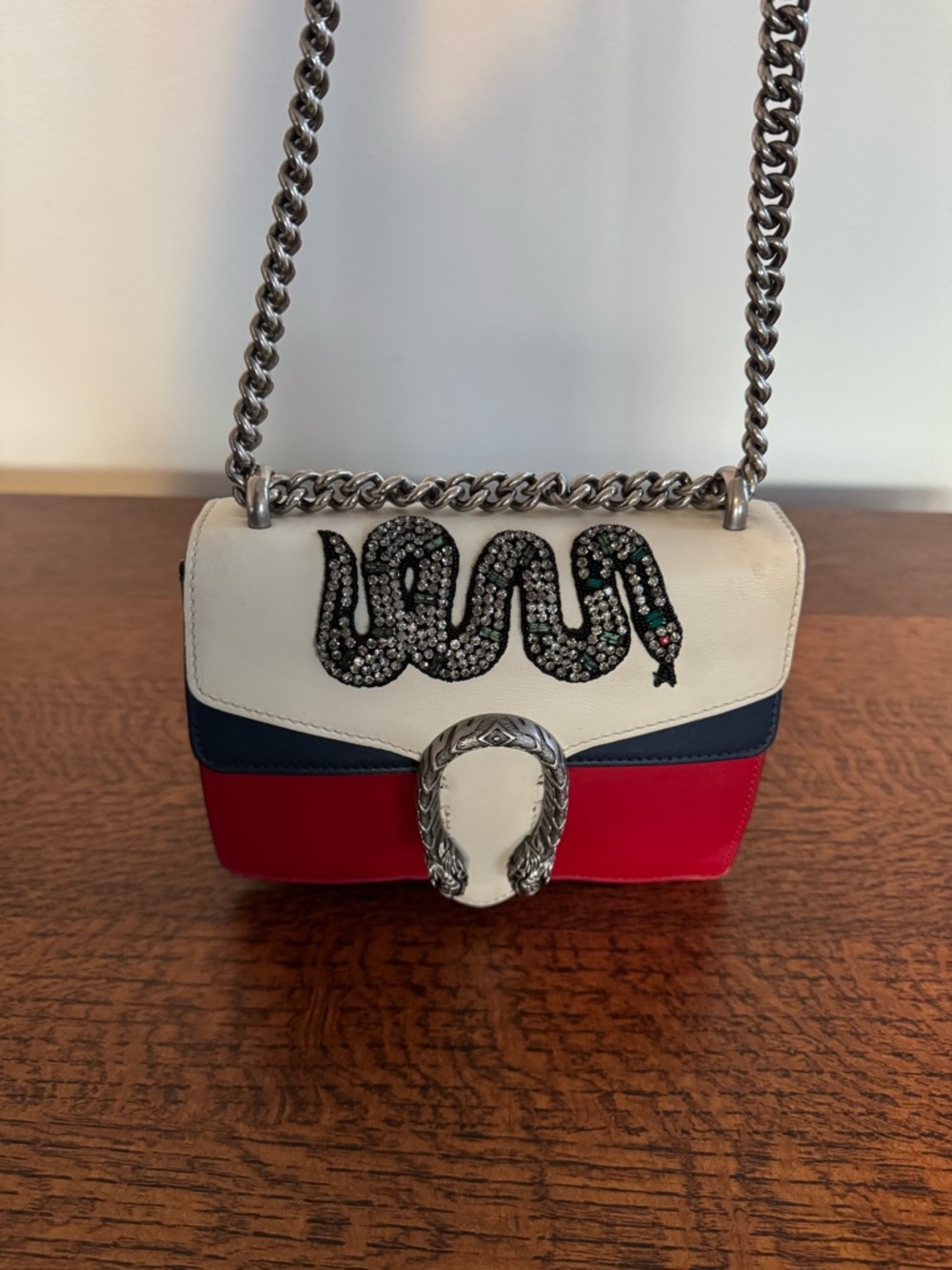 Gucci Limited Edition Mini Dionysus Crystal Snake Tricolor Bag with COA - EUC